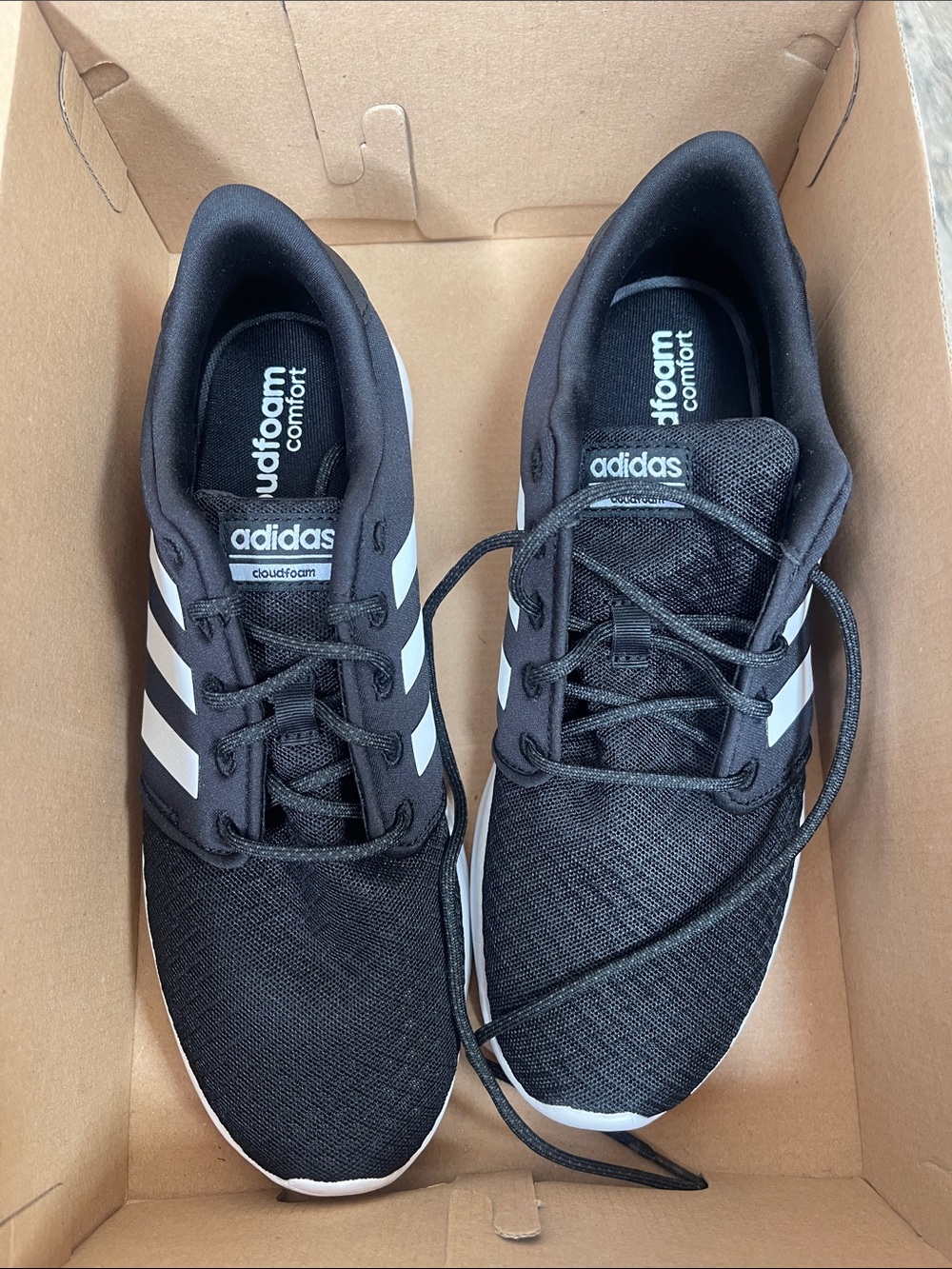 adidas QT Racer Women’s Black/White Athletic Running Sneakers